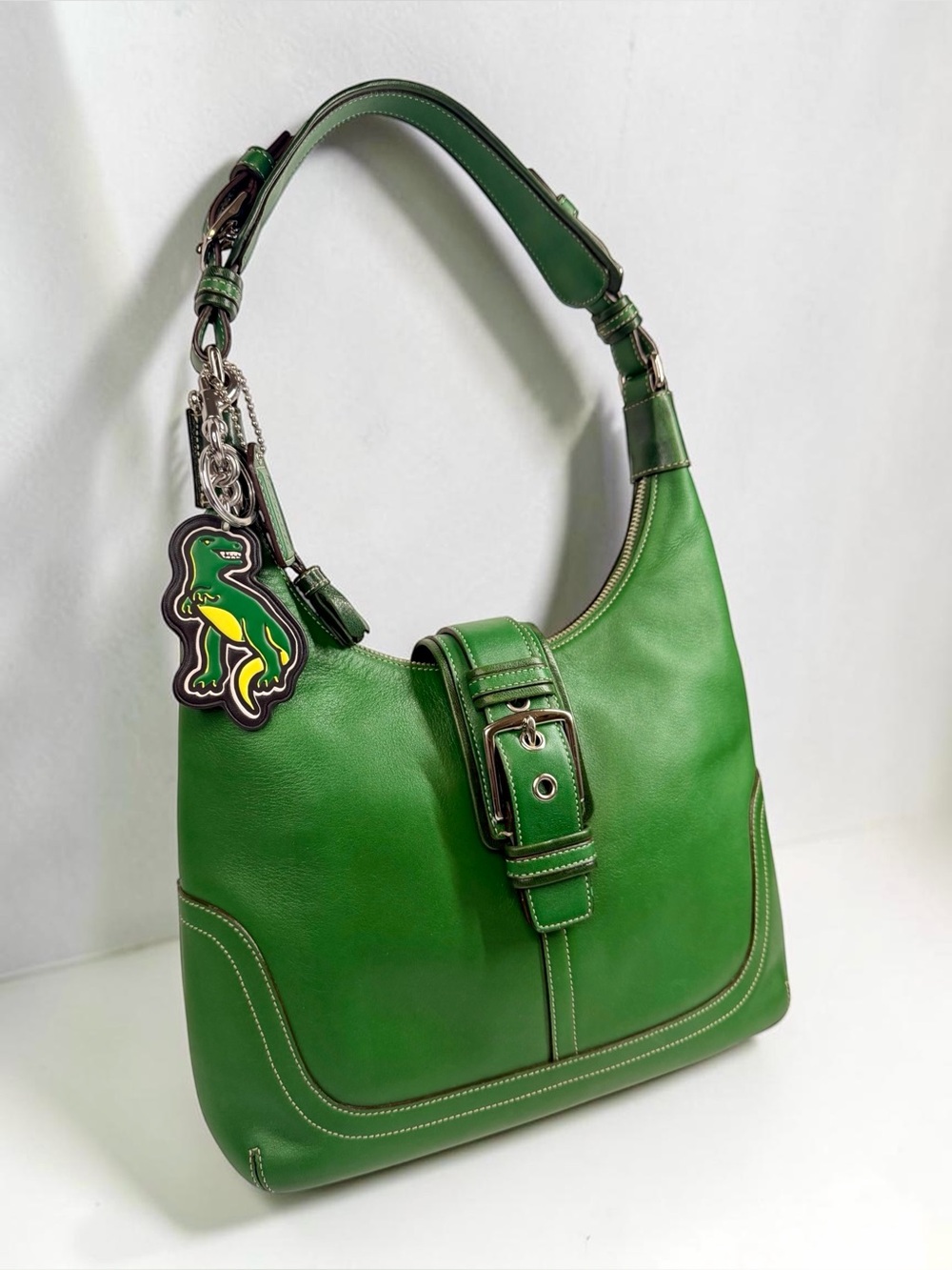 🍃 Rare Vintage Coach Soho Green Flap Ergo Shoulder Bag – Kelly Green Purse